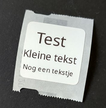 Label afgedrukt